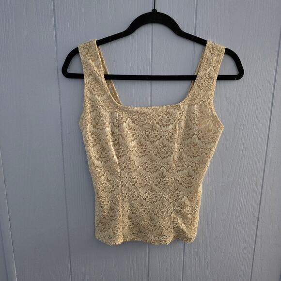 E.F. Designs Lace Tank Top Size Small – Vintage-Inspired, Cream, Romantic - Picture 1 of 6